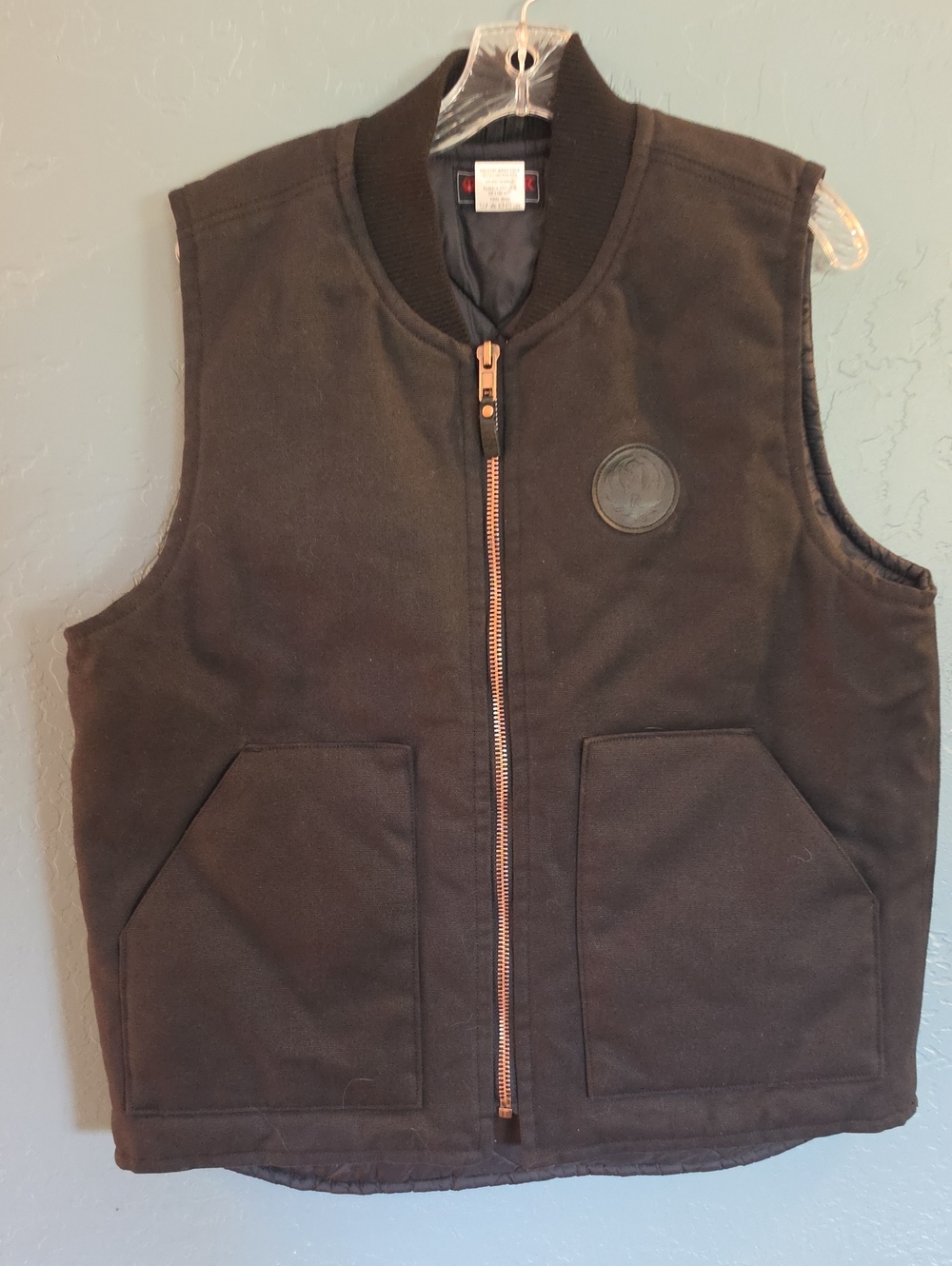 Ruger Men's Black Quilted Workwear Vest with Front Zip